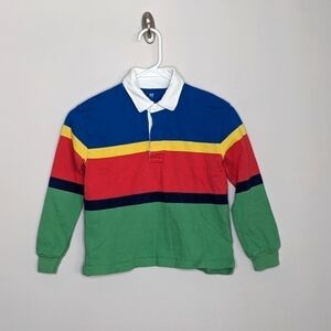 Gap Rainbow Color Block Stripe Polo Shirt S